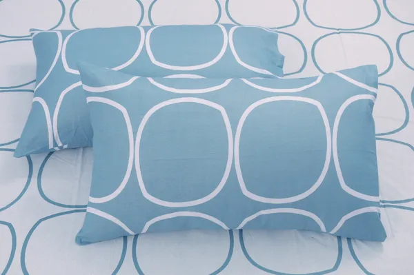 144_TC_Geometric_Single_Bedsheet_Cotton_with_1_Pillow_Cover_-_White_&_Blue