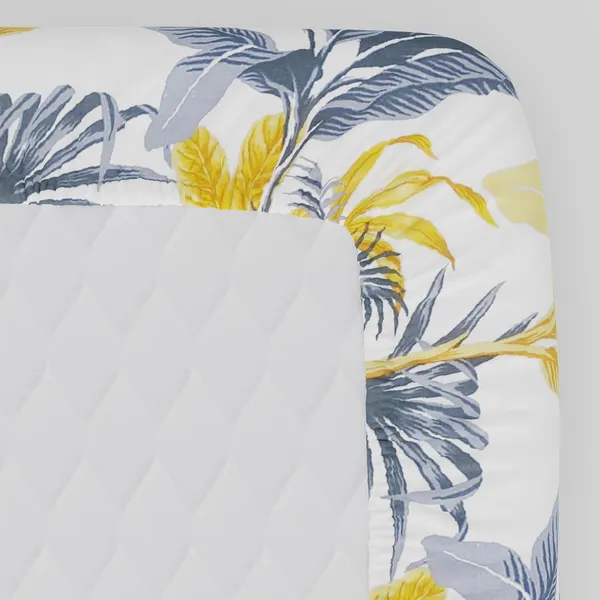 144_TC_Cotton_Fitted_Bedsheets_King_Size_with_2_Pillow_Covers_|_6ft_x_6.5ft_|_Flamingo_&_Stripes_-_Grey_&_Yellow