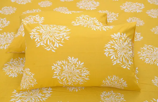 144_TC_Cotton_Elastic_Fitted_Bedsheets_Double_Size_with_2_Pillow_Covers_|_60_x_78_inches_|_Yellow