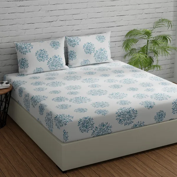 144_TC_Cotton_Elastic_Fitted_Bedsheets_Double_Size_with_2_Pillow_Covers_|_60_x_78_inches
