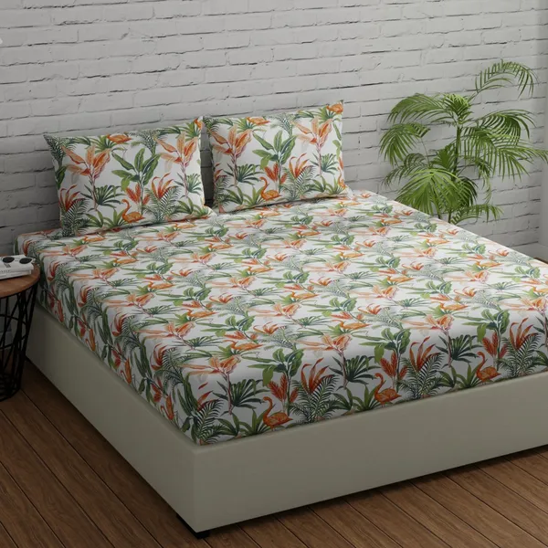 144_TC_Double_Size_Cotton_Elastic_Fitted_Bedsheets_with_2_Pillow_Covers_|_60_x_78_inches