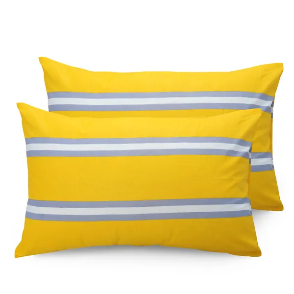 144_TC_Cotton_Elastic_Fitted_Bedsheets_King_Size_with_2_Pillow_Covers_|_72_x_78_inches_|_Flamingo_&_Stripes_-_Yellow_&_Grey