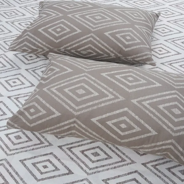 144_TC_Cotton_Elastic_Fitted_Bedsheets_King_Size_with_2_Pillow_Covers__|_72x78_inches_|_White_&_Taupe