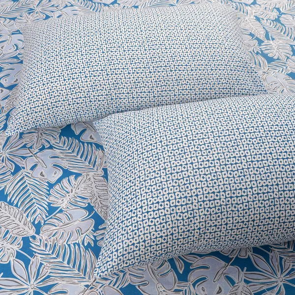144_TC_Single_Bedsheet_Cotton_with_1_Pillow_Cover_|_Blue_&_White
