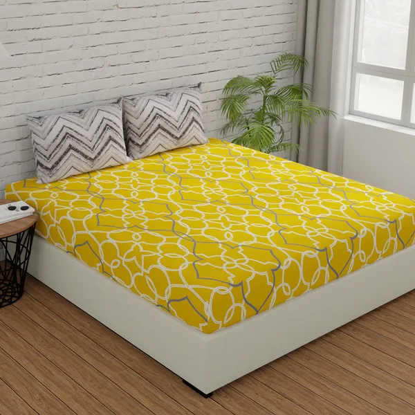 144_TC_Cotton_Fitted_Bedsheets_King_Size_with_2_Pillow_Covers_|_6ft_x_6.5ft