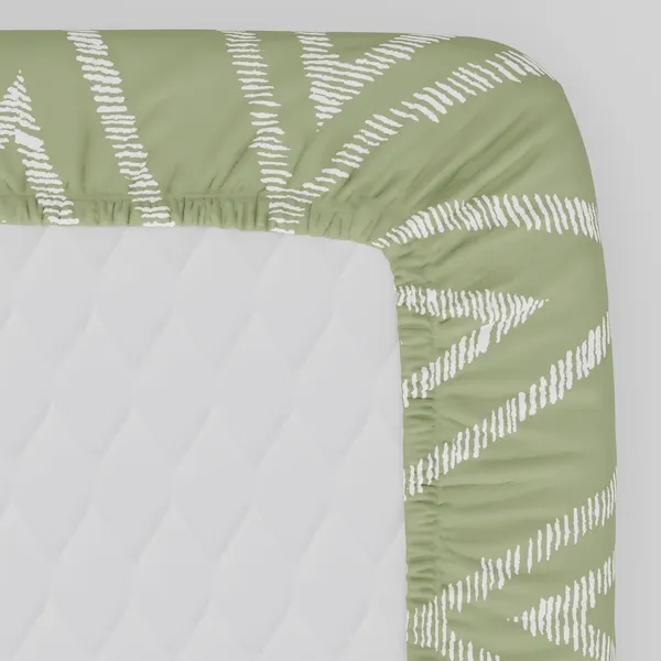 144_TC_Cotton_Elastic_Fitted_Bedsheets_King_Size_with_2_Pillow_Covers__|_72x78_inches_|_Sage_Green_&_White