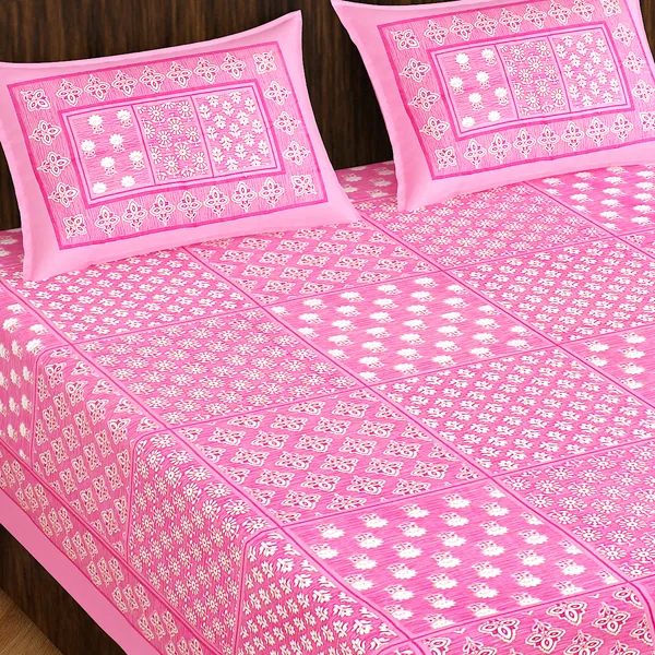 Cotton_Double_3D_Printed_Flat_Bedsheet__(Pack_of_1,_Pink)