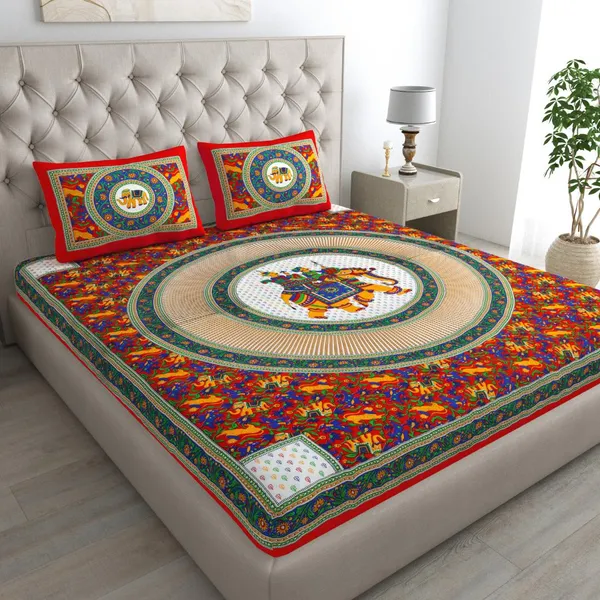 Cotton_Sanganeri_Jaipuri_Print_Double_Bedsheet_with_2_Pillow_Cover_(_Red)
