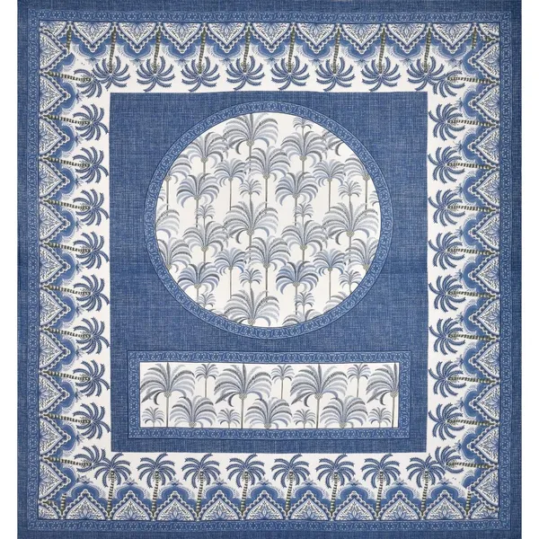 Khajoor_print_Cotton_double_bedsheet_with_2__pillow_cover_Blue