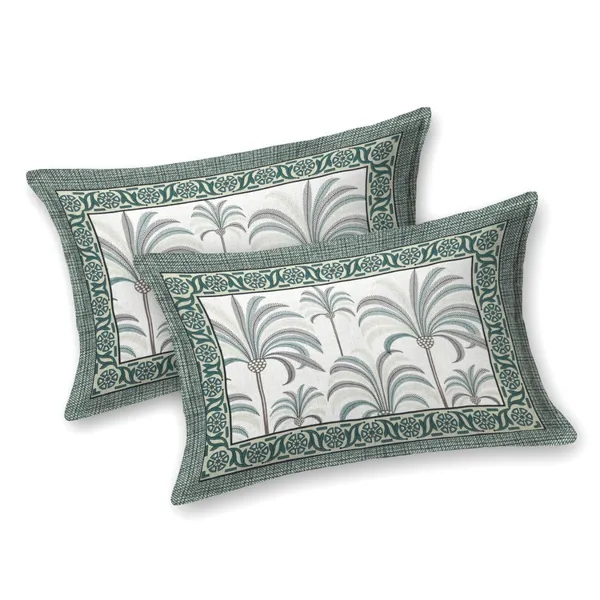 Khajoor_print_Cotton_double_bedsheet_with_2__pillow_cover_Green