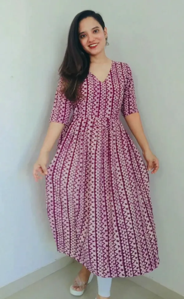 Wine__Printed_Kurti_For_Women