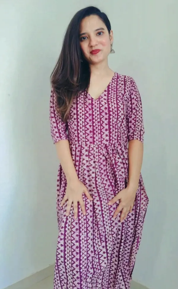 Wine__Printed_Kurti_For_Women