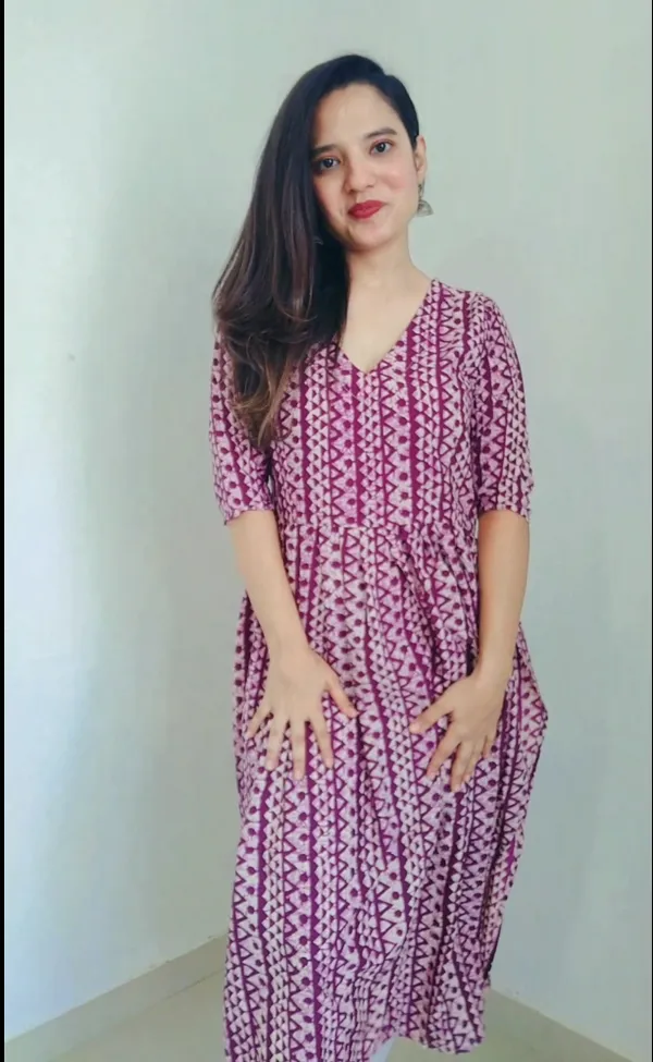 Wine__Printed_Kurti_For_Women