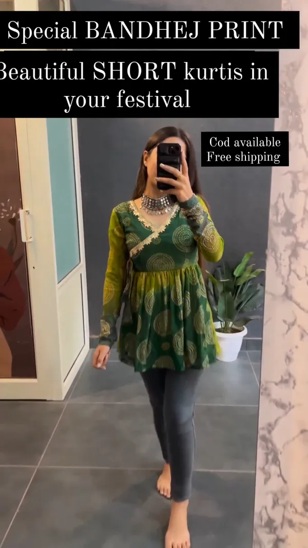 Green_Rayon__Bandhni_Top