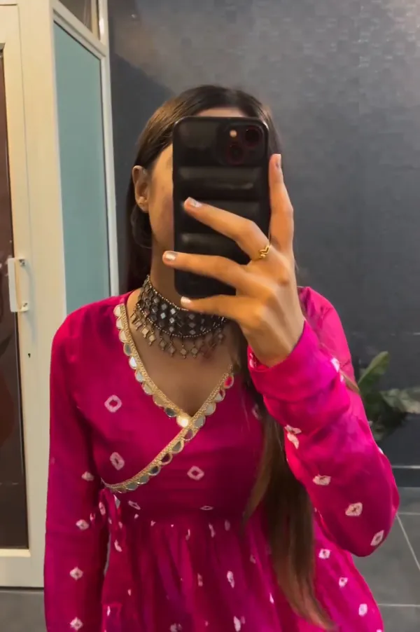 Pink__Rayon_Bandhani__Top