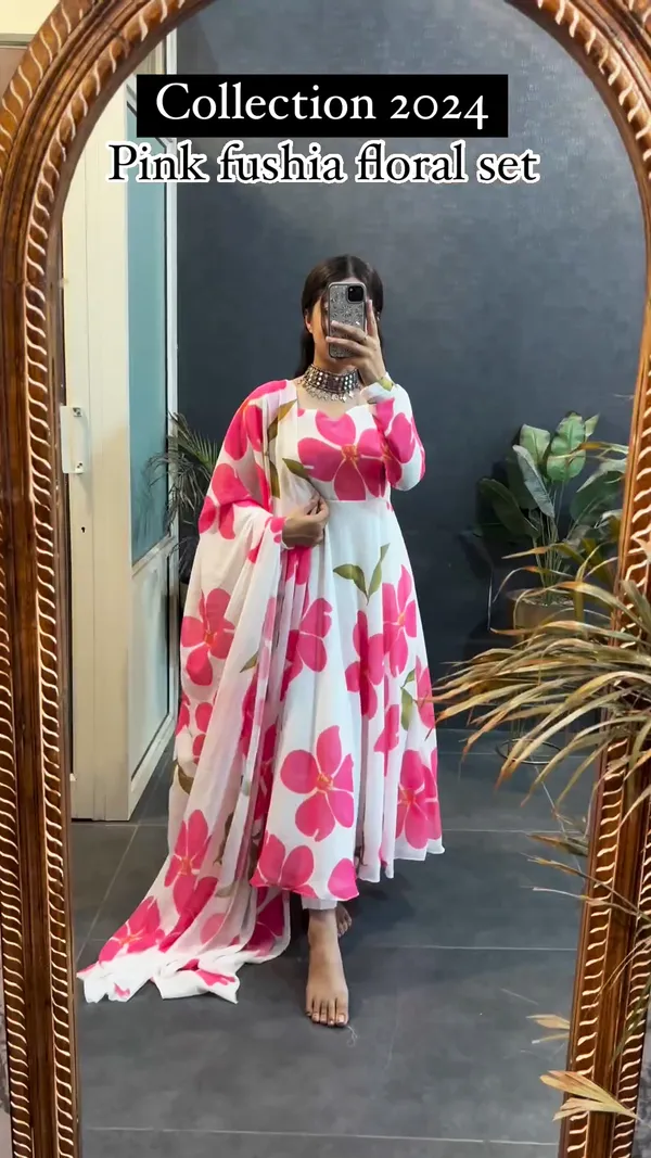 New_Collection_Pink_Fushia_Floral_Set_in_Long_Sleeves_with_Duppta