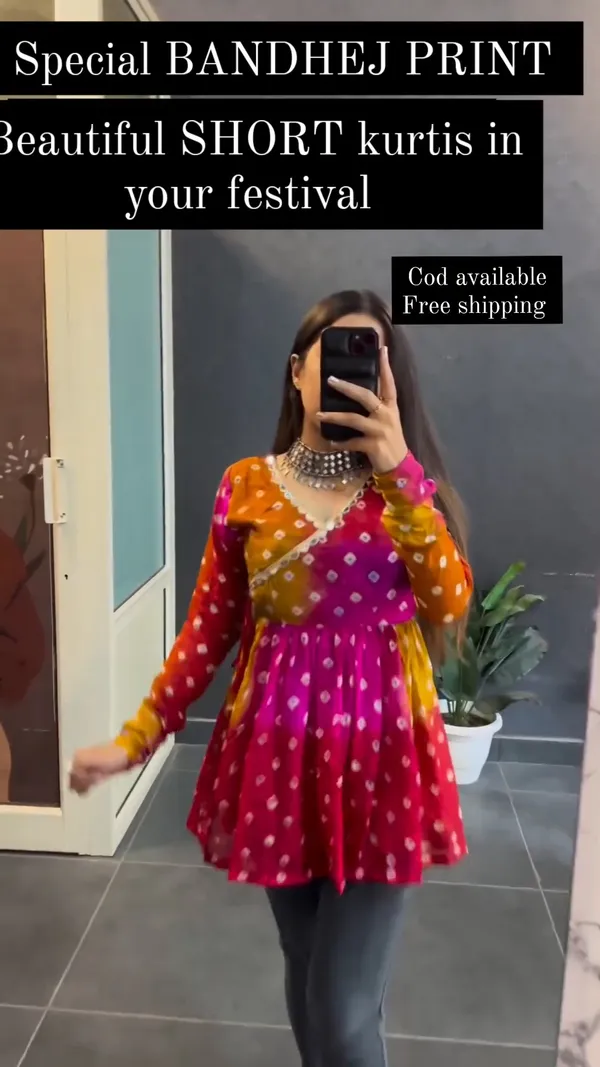 Pink__Bandhni_Top_for_Women