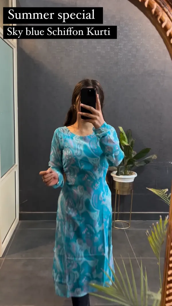 Sky_Blue_Schiffon_Printed_Kurti_For_Women