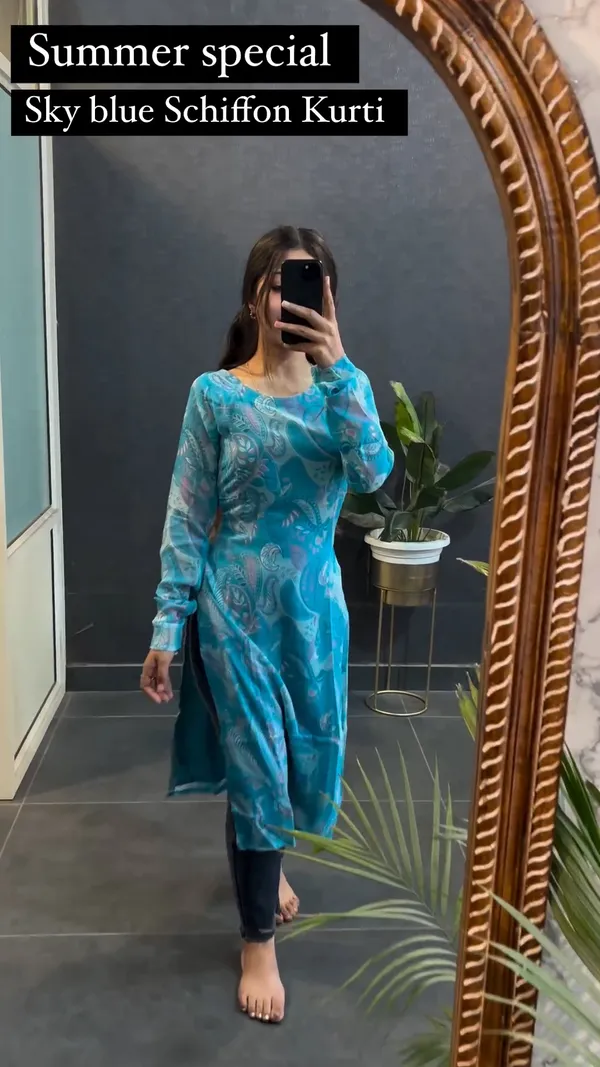 Sky_Blue_Schiffon_Printed_Kurti_For_Women