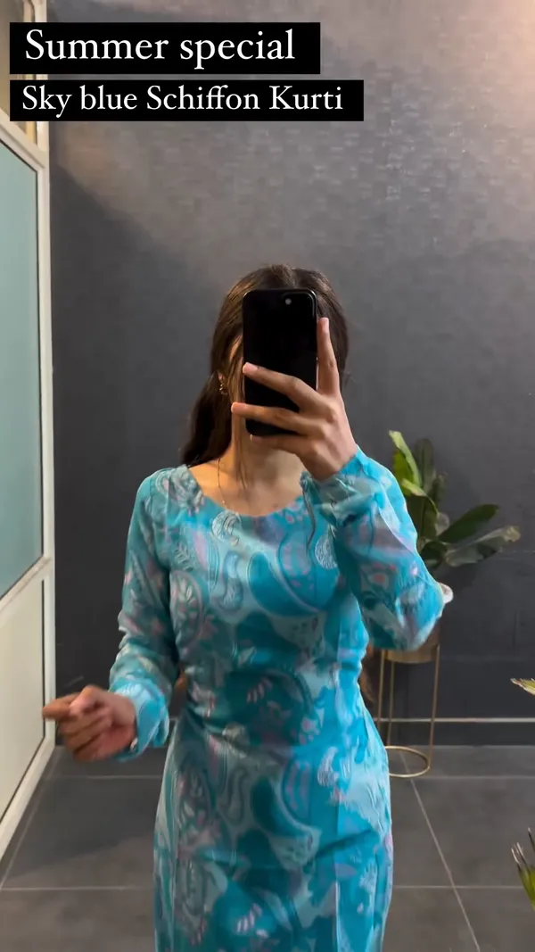Sky_Blue_Schiffon_Printed_Kurti_For_Women