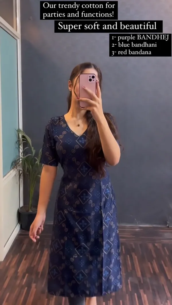 Soft_Blue_Cotton_Bandhani_Printed_Kurti