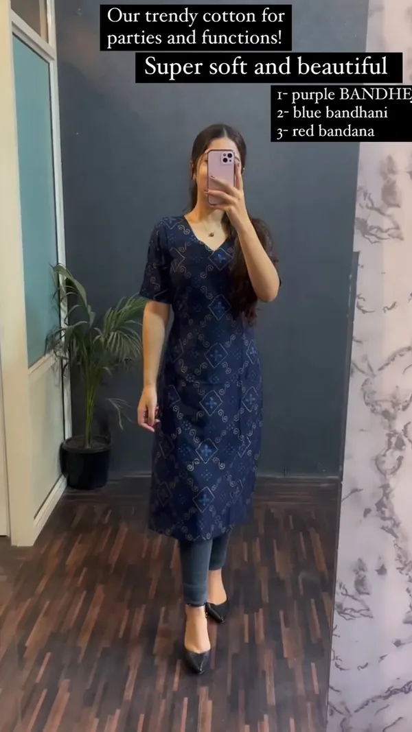 Soft_Blue_Cotton_Bandhani_Printed_Kurti