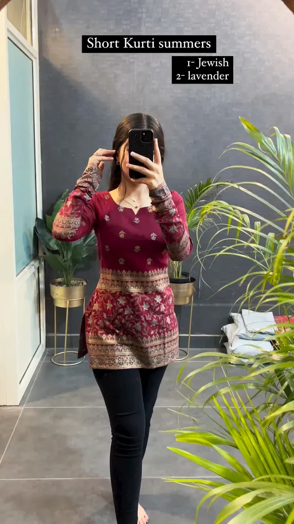 Maroon_Jewish_Cotton_Printed_Short_Kurti