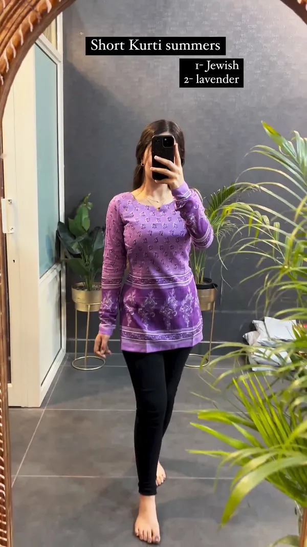 Purple_Printed_Short_Kurta