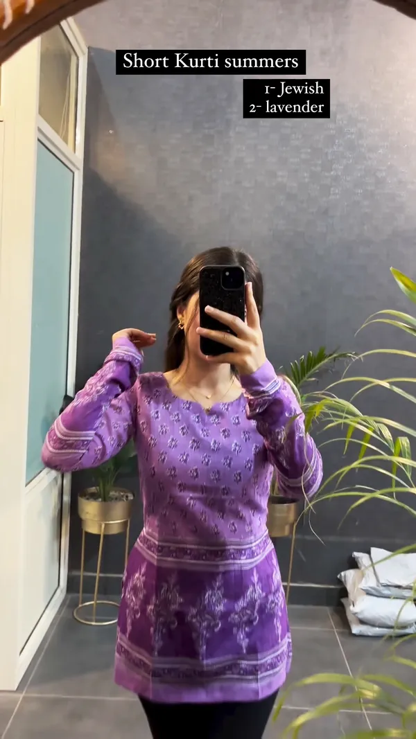 Purple_Printed_Short_Kurta