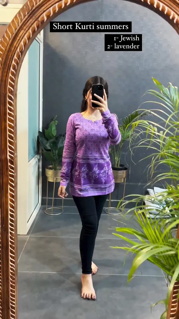 Purple_Printed_Short_Kurta
