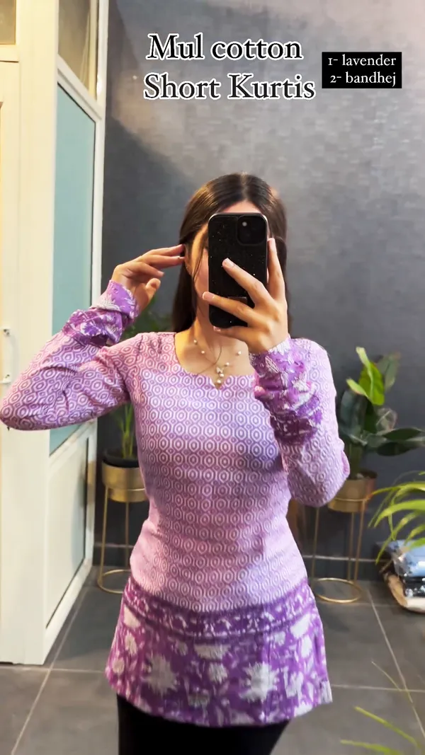 Presented_New_Summer_Mul_Short_Cotton_Lavender_Kurtis