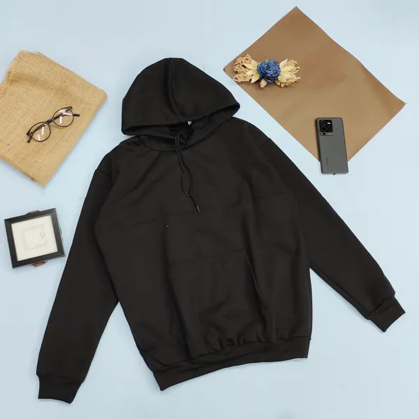 Black_color_Solid_Wool_Fabric_Winter_Hoody