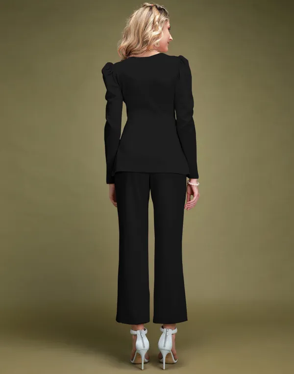 Black_Shirt_Collar_Top_With_Trouser_Office_Wear