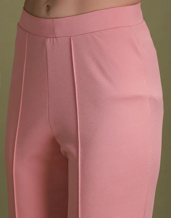 Peach_Shirt_Collar_Top_With_Trouser_Office_Wear