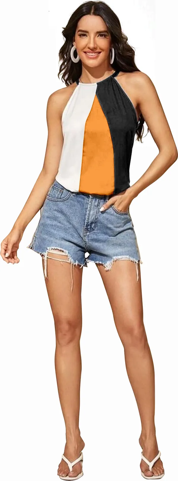 Women's_Sleeveless_Round_Neck_Polyester_Crop_Top
