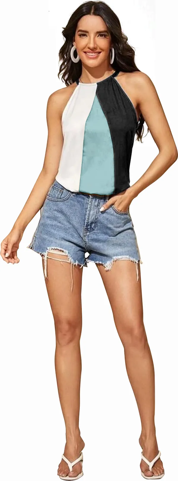 Women's_Sleeveless_Round_Neck_Polyester_Crop_Top
