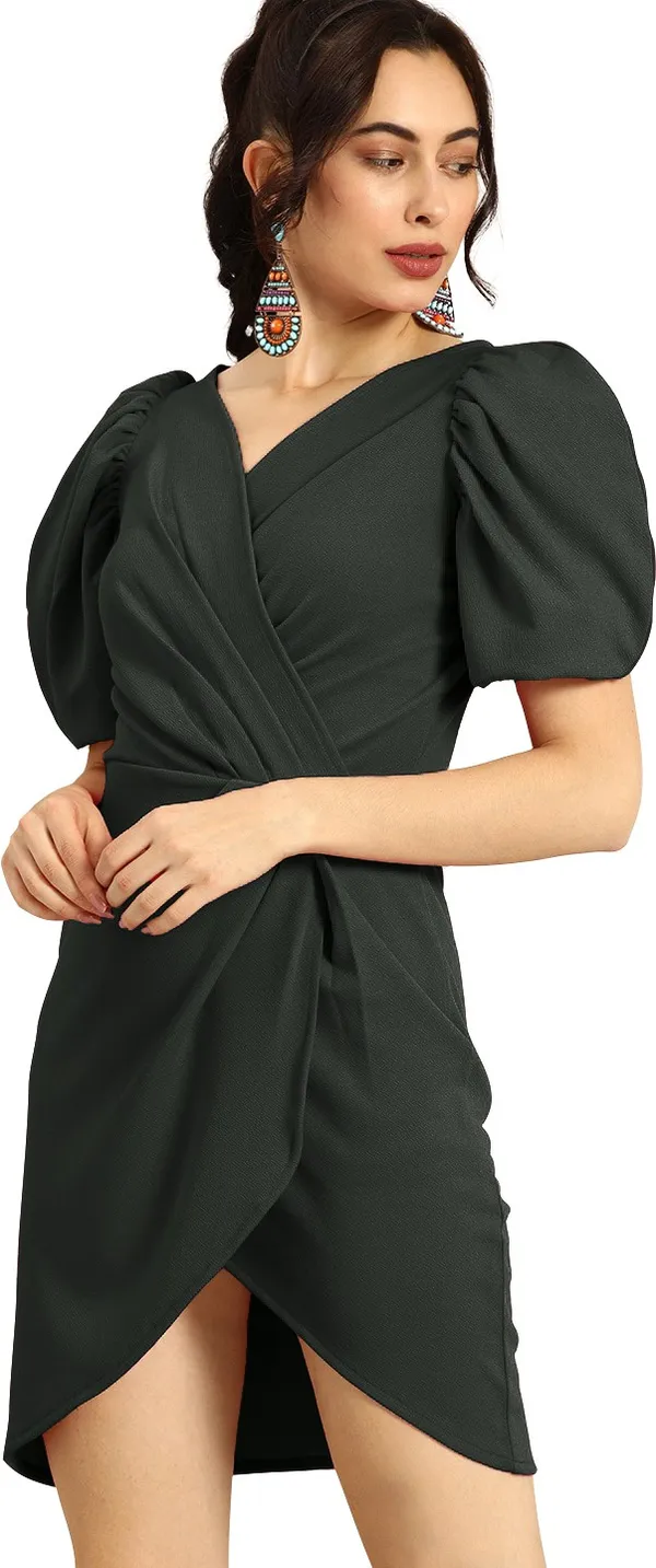 Puff_Sleeve_Dress-Trendy_Fashion_Collection
