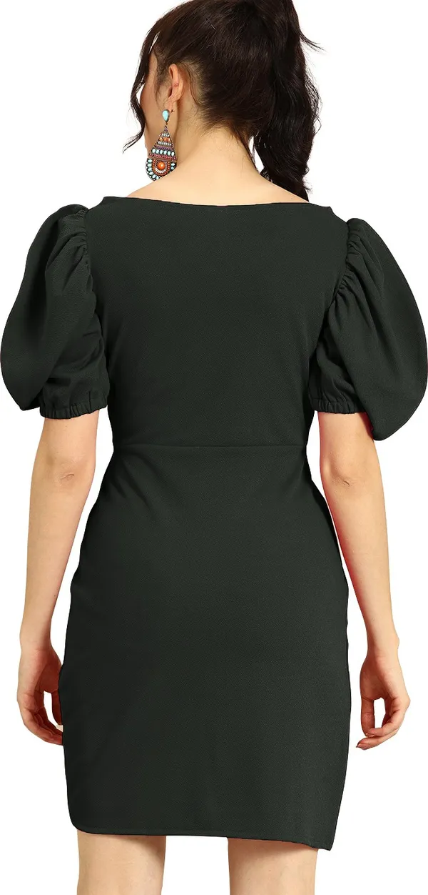 Puff_Sleeve_Dress-Trendy_Fashion_Collection