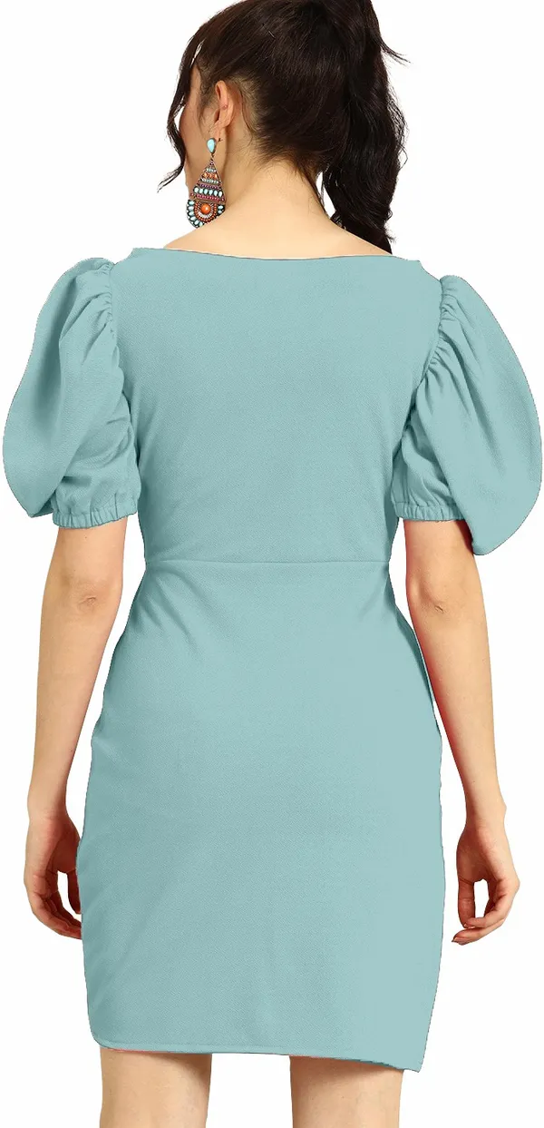 Puff_Sleeve_Dress-Trendy_Fashion_Collection