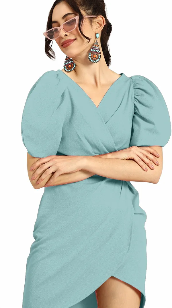 Puff_Sleeve_Dress-Trendy_Fashion_Collection
