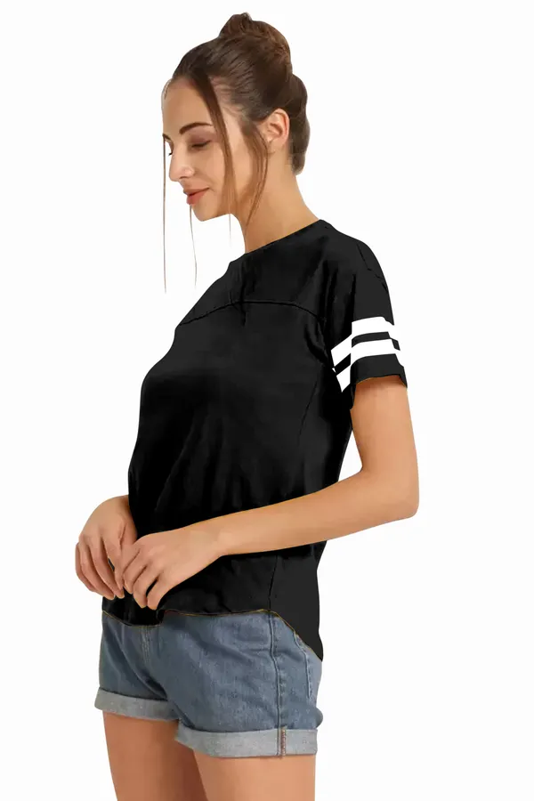 Women_Solid_Round_Neck_Polyester_Black_T-Shirt