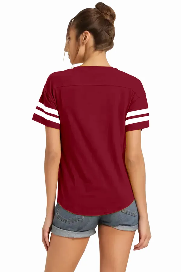 Women_Solid_Round_Neck_Polyester_Maroon_T-Shirt
