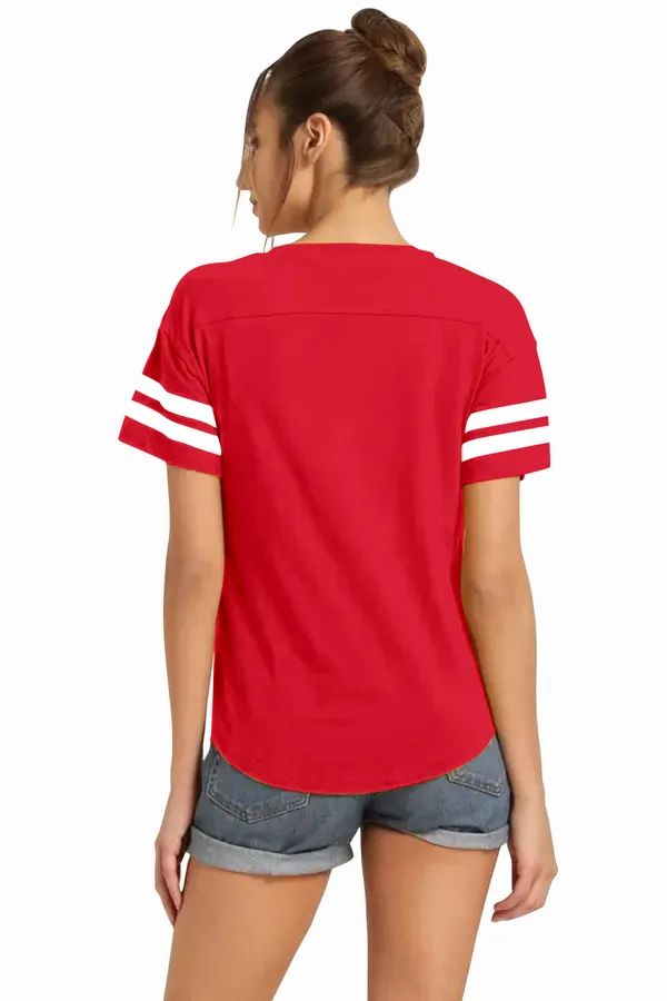 Women_Solid_Round_Neck_Polyester_Red_T-Shirt