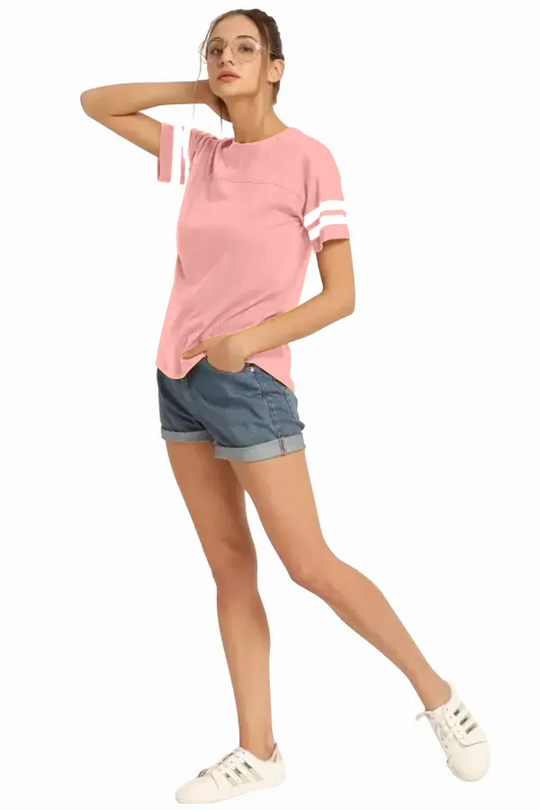 Women_Solid_Round_Neck_Polyester_Pink_T-Shirt