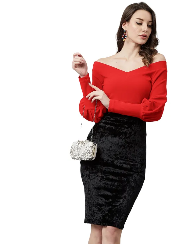 Women's_Polyester_Solid_Off_Shoulder_Neck_Long_Sleeve_Western_Top