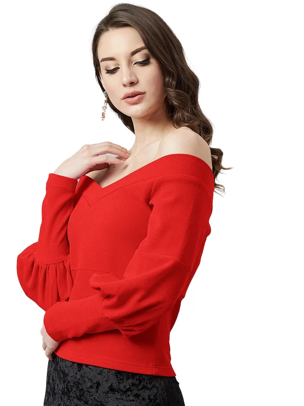 Women's_Polyester_Solid_Off_Shoulder_Neck_Long_Sleeve_Western_Top