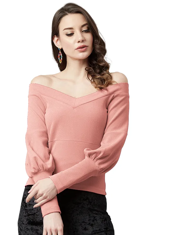 Women's_Polyester_Solid_Off_Shoulder_Neck_Long_Sleeve_Western_Top