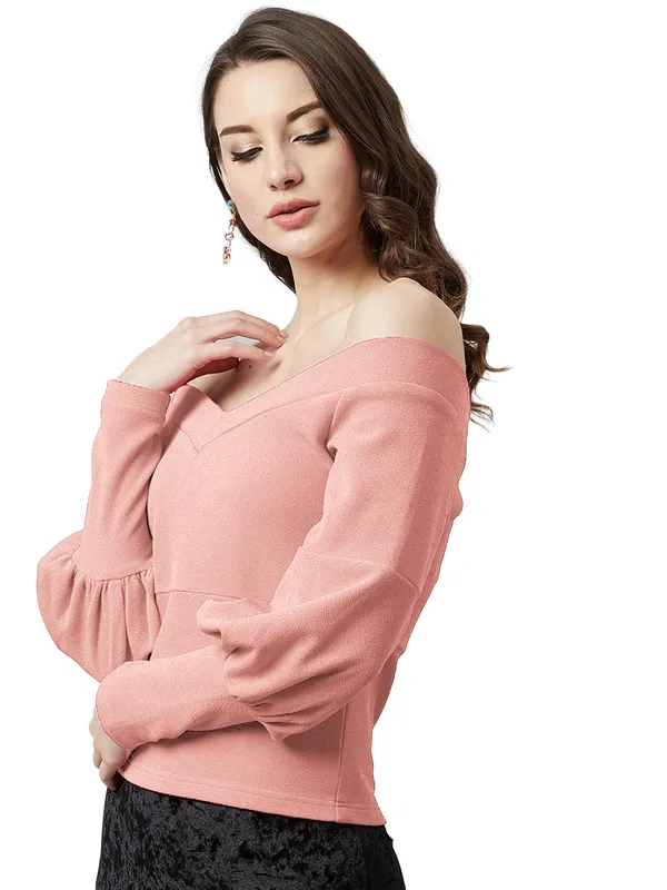 Women's_Polyester_Solid_Off_Shoulder_Neck_Long_Sleeve_Western_Top
