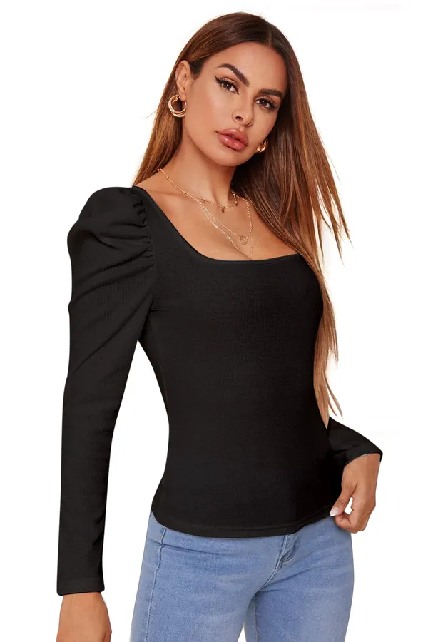 Square_Neck_Full_Sleeve_Polyester_Crepe_Top