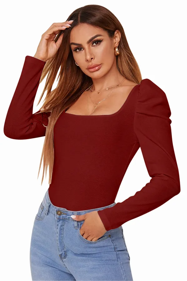 Square_Neck_Full_Sleeve_Polyester_Crepe_Top